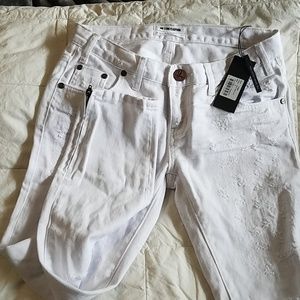 One Teaspoon distressed white jeans